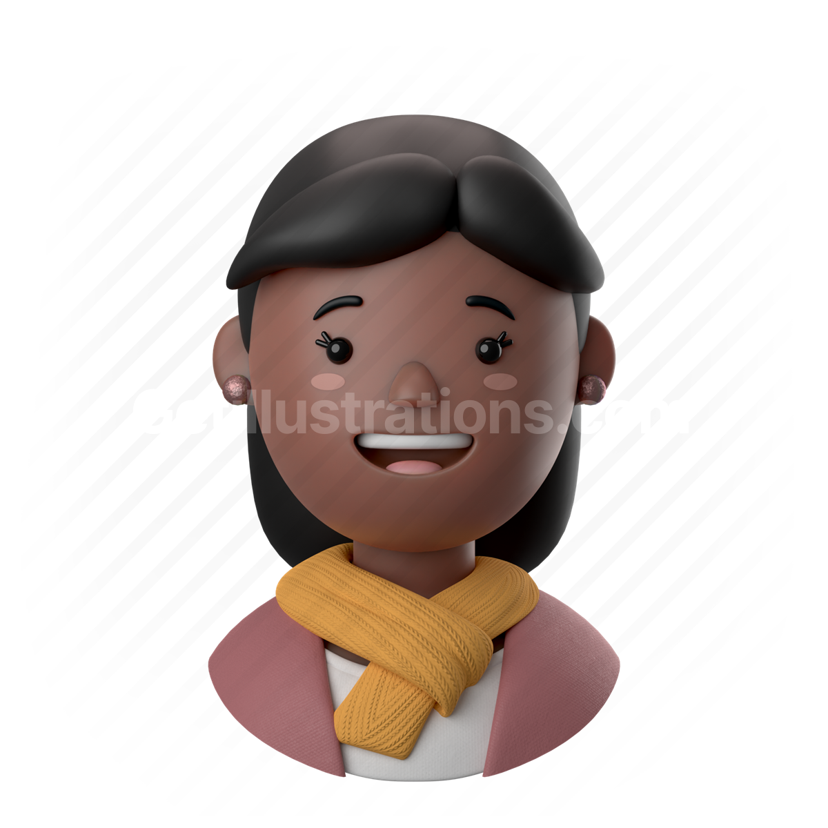 woman, female, person, people, african, earrings, scarf, medium hair